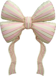 Шар (61''/155 см) Фигура, Бант, Стильные полоски, Розовый, 1 шт.